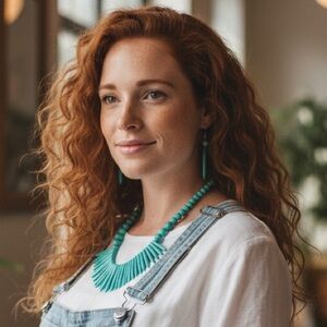 Turquoise Beaded Necklace and Drop Earring Set